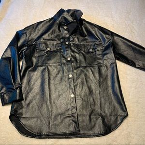 Button Up Leather Jacket